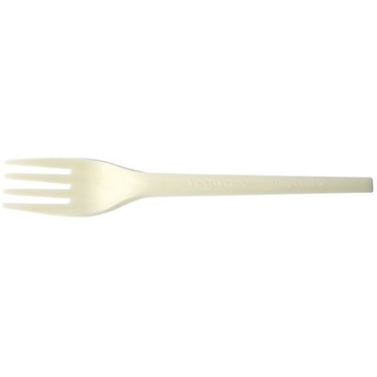 VEGWARE 6.5" RECYCLED COMPOSTABLE FORK WHITE (50)