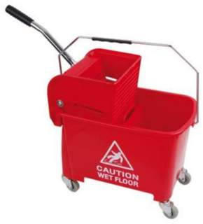 Microspeedy Flat Mop Bucket And Wringer Red 20ltr