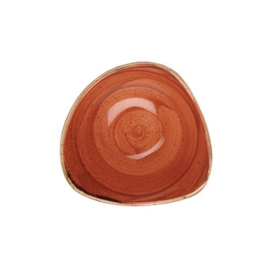CASE OF 12 STONECAST TRIANGULAR BOWL 7" SPICED ORANGE