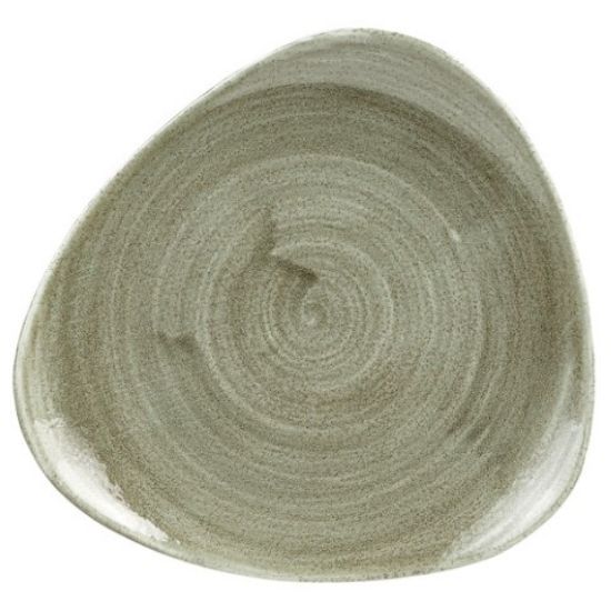 STONECAST TRIANGLE PLATE 7.75" PATINA BURNISHED GREEN (12)
