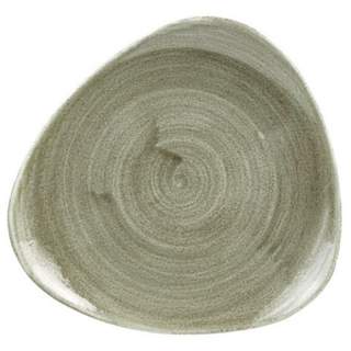 STONECAST TRIANGLE PLATE 7.75" PATINA BURNISHED GREEN (12)