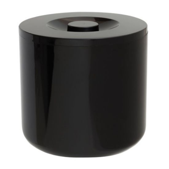 Round Ice Bucket Black 7.5" With Lid