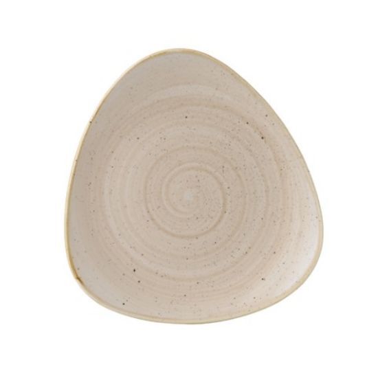 STONECAST NUTMEG CREAM TRIANGLE PLATE 9" (12)