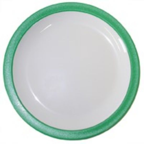 DUO POLYCARB PLATE 6.75" WITH GREEN RIM (12)