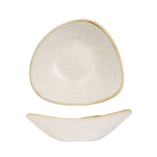 Churchill Stonecast Triangle Bowl 7" Barley White (Case Of 12)