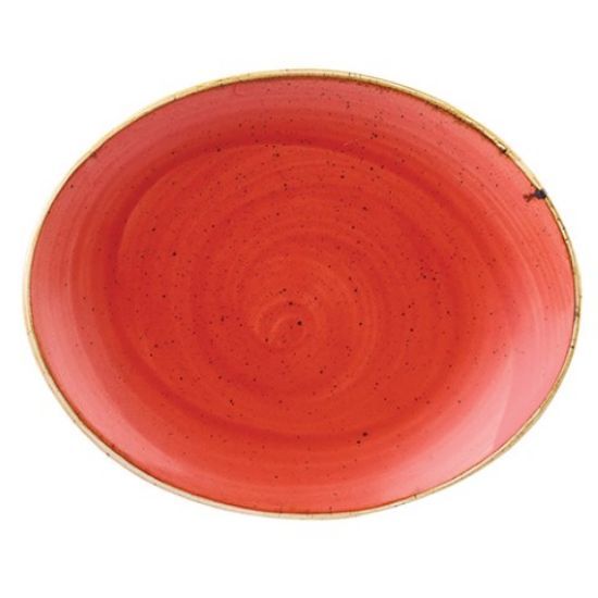 STONECAST OVAL COUPE PLATE 19.2CM 7.75" BERRY RED (12)
