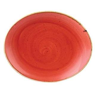 STONECAST OVAL COUPE PLATE 19.2CM 7.75" BERRY RED (12)