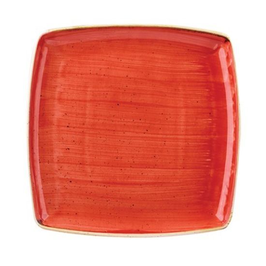 STONECAST SQUARE PLATE 26.8CM 10.5" BERRY RED (6)
