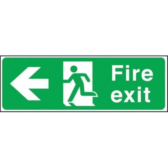 Fire Exit Man Running Arrow Left Rigid 150x450mm