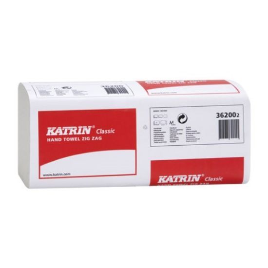 Katrin Plus Zigzag Hand Towel 1 Ply White (6000)