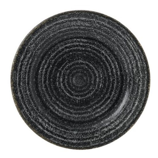HOMESPUN CHARCOAL BLACK RIMMED PLATE 8.25" (12)