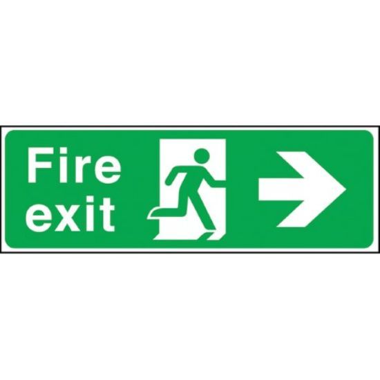 Jangro Fire Exit Man Running Arrow Right Rigid 150x450mm