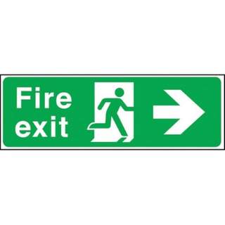 Jangro Fire Exit Man Running Arrow Right Rigid 150x450mm