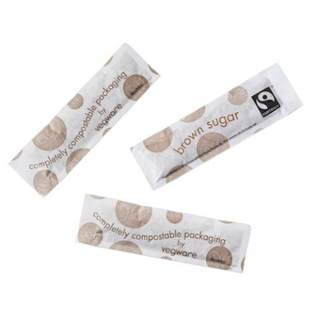 Vegware Fairtrade Brown Sugar Sticks (Case of 1000)