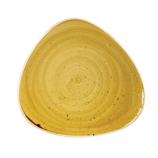 STONECAST TRIANGLE PLATE 12.25" MUSTARD SEED YELLOW (6)