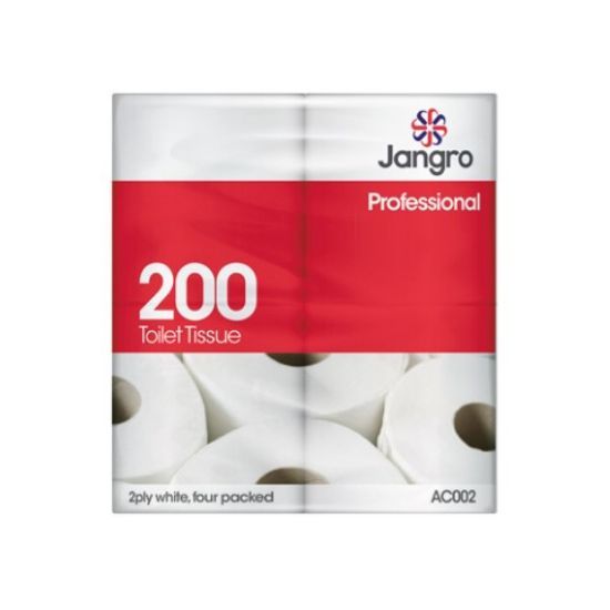Jangro Twin Wrapped Toilet Roll Pure 200sht 2ply (Case of 36)