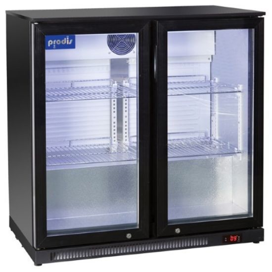 PRODIS DBL HINGED DOOR BOTTLE COOLER BLK 2YR PART 1YR LABOUR