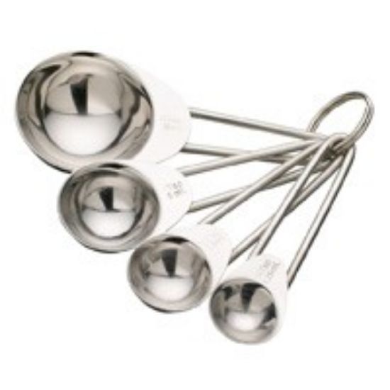 Four Piece Measuring Spoon Set St/St (15ml5ml2.5ml1.5ml)