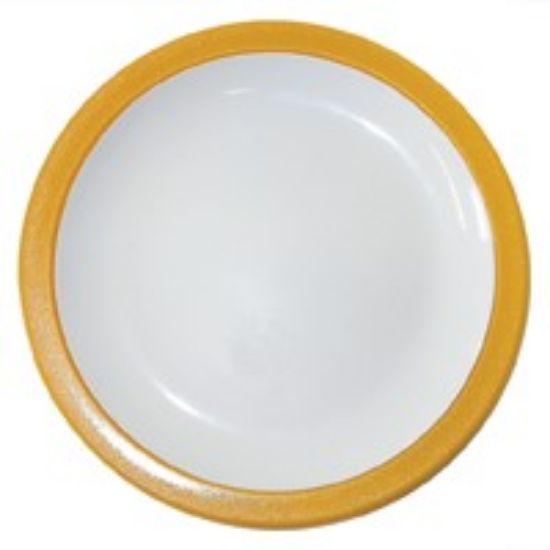 DUO POLYCARB PLATE 6.75" WITH YELLOW RIM (12)