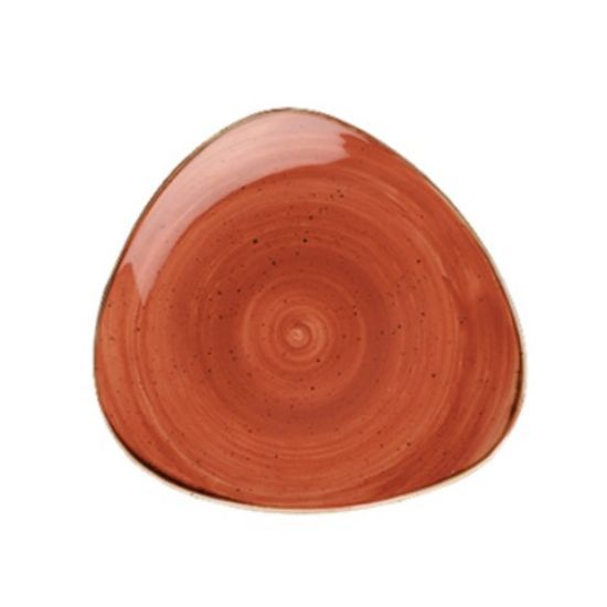 CASE OF 12 STONECAST TRIANGULAT PLATE 9" SPICED ORANGE