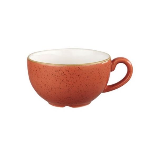CASE OF 12 STONECAST CAPPUCCINO CUP 12oz 34cl ORANGE
