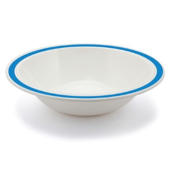 DUO POLYCARB BOWL 6.75" WITH BLUE RIM (12)