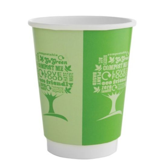 Vegware Green Tree Paper Double Wall Hot Cup 8oz - 79 Series  (Case of 500)