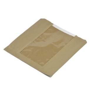 Vegware Kraft Bag With Window 8.5"x8.5" (Case Of 1000)