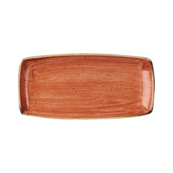 CASE OF 6 STONECAST OBLONG PLATE 13.75" SPICED ORANGE