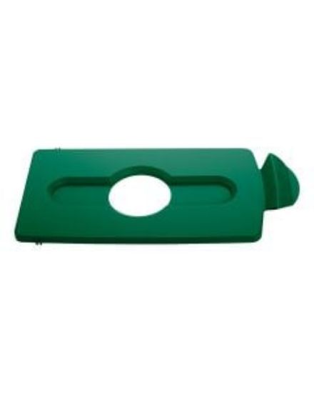 Rubbermaid Slim Jim Recycling Centre - Bottle Cans Lid - Green