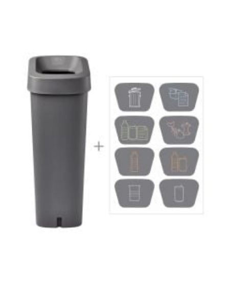 Ubin Mini Recycling Bin 50ltr Grey And Lid