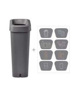 Ubin Mini Recycling Bin 50ltr Grey And Lid