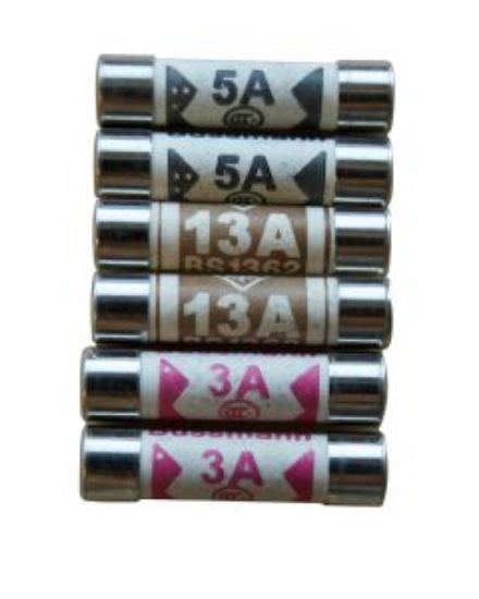 Fuses 3a 5a 13a Mixed 6 Pack (2 Of Each Type)