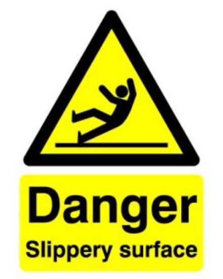 DANGER SLIPPERY SURFACE 297X210 RIGID