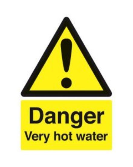 DANGER VERY HOT WATER 70X50 RIGID