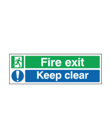 Fire Exit Keep Clear Sign S/A 150x450mm