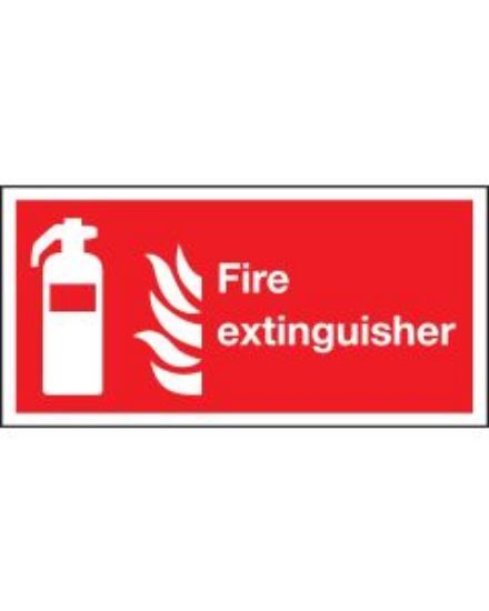 Fire Extinguisher Words And Flames Sign 100x200 S/A