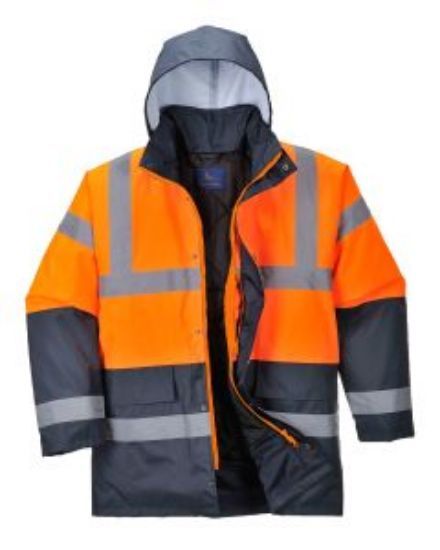HI-VIS COAT ORANGE/NAVY SIZE 3XL