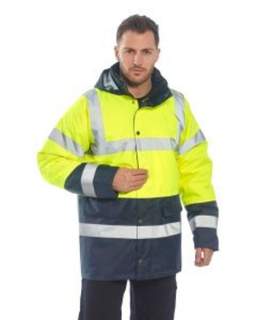 HI-VIS COAT YELLOW/NAVY SIZE 3XL