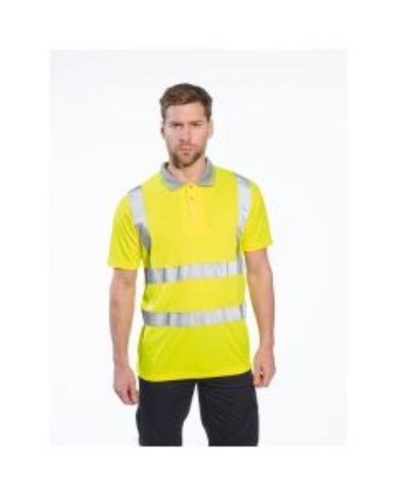 HI-VIS SHORT SLEEVE POLO SHIRT YELLOW LARGE