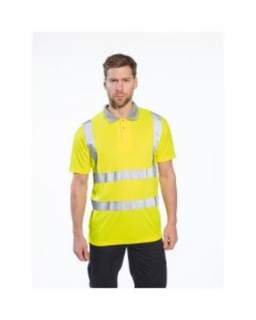 HI-VIS SHORT SLEEVE POLO SHIRT YELLOW SMALL
