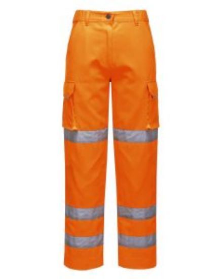 LADIES HI VIS TROUSER ORANGE SIZE LARGE