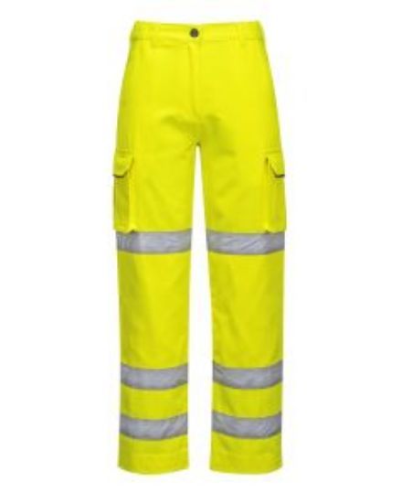 LADIES HI VIS TROUSER YELLOW SIZE L