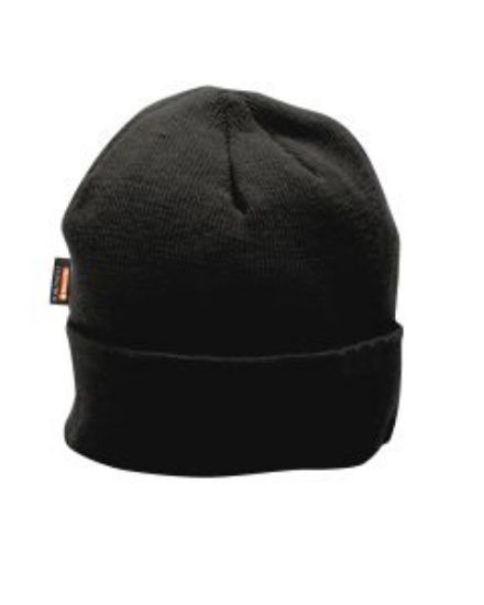 Knit Beanie Hat Insulatex Black One Size *p