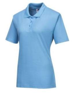 LADIES NAPLES POLO SHIRT SKY BLUE SIZE M