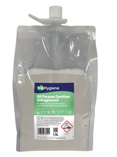 Bio Hygiene Dosing Pouch For All Purpose Sanitiser Unfragranced 1.5ltr (Case of 2)