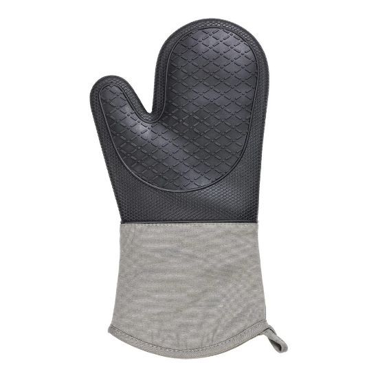 Chef Aid Silicone Insulated Oven Glove With Cotton Sleeve 35x18cm