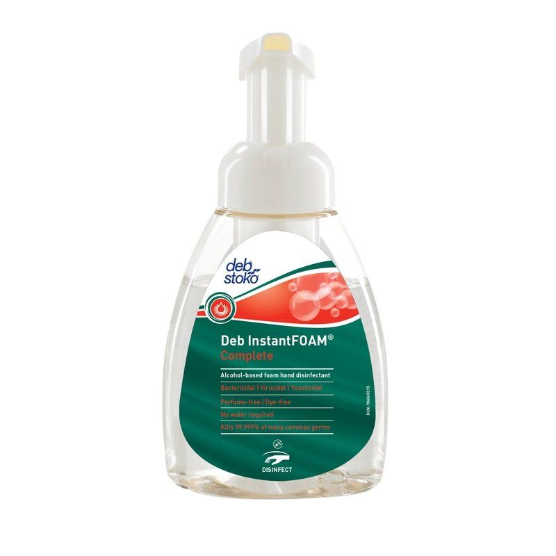 DEB INSTANTFOAM COMPLETE HAND SANITISER 250ML PUMP BOTTLE  **LQ**