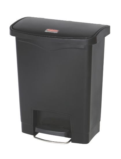 Rubbermaid Slim Step On Resin Front Pedal 30l - Black