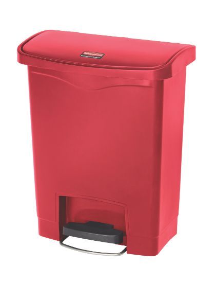 Rubbermaid Slim Step On Resin Front Pedal 30l - Red